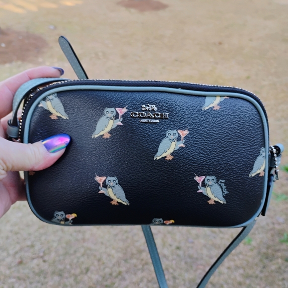 Coach Party Owl w/ Martini  double zip crossbody bag No Callouts free shipping - Picture 3 of 12
